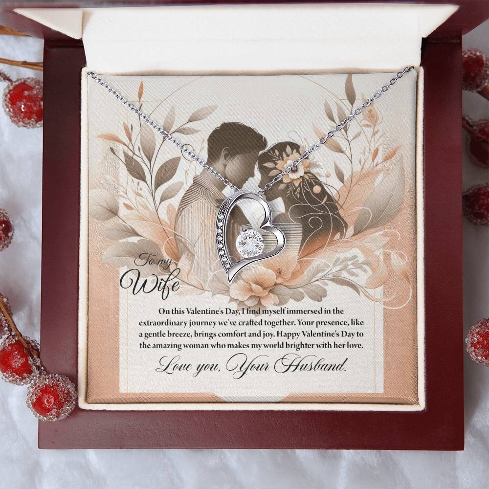 Valentine-st28a Forever Love Necklace, Gift to my Wife with Beautiful Message Card