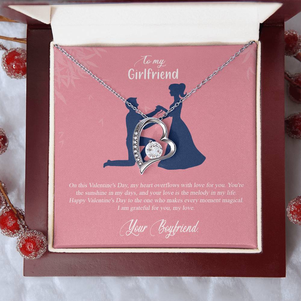 valentine-2c Forever Love Necklace, Gift to my Girlfriend with Beautiful Message Card