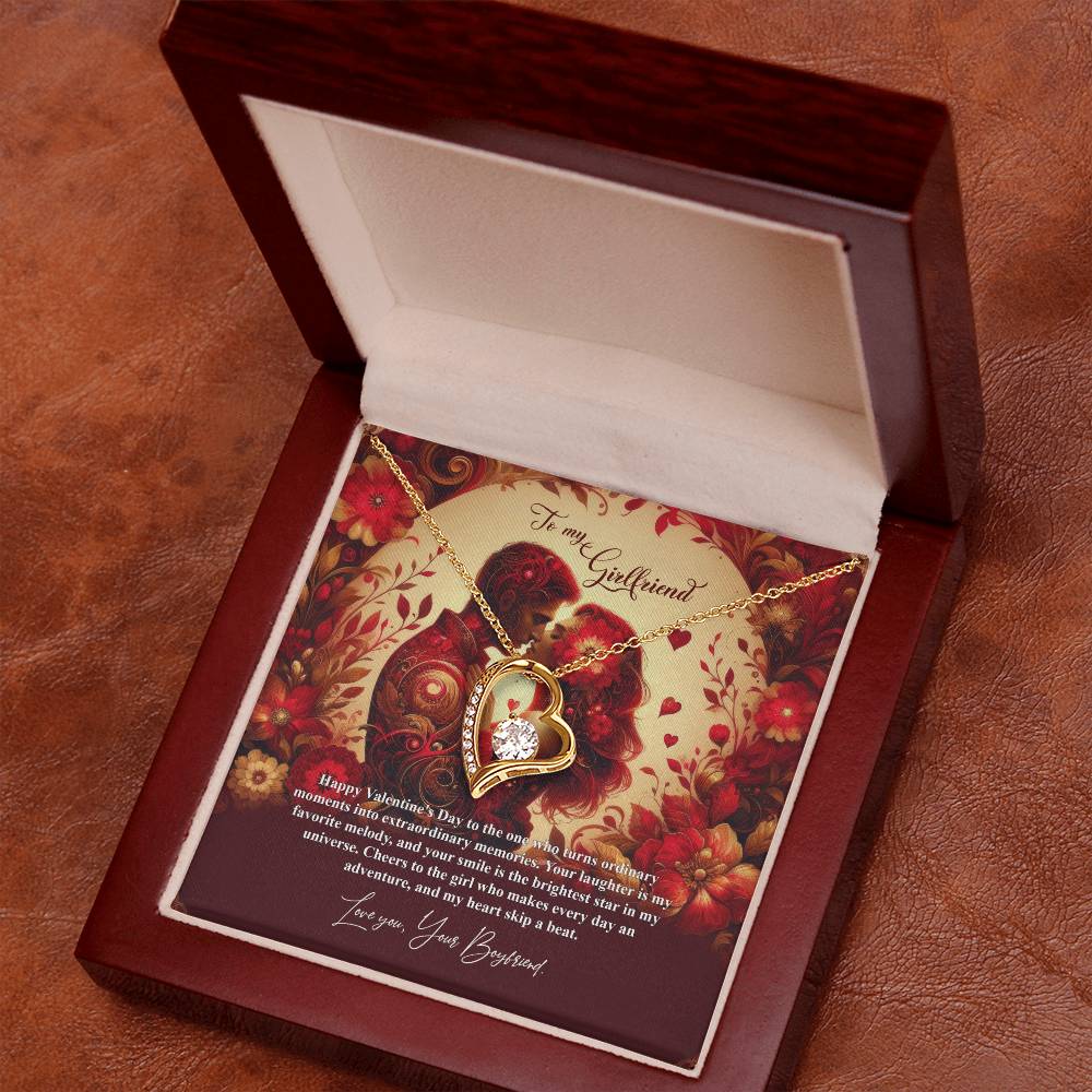 Valentine-st31c Forever Love Necklace, Gift to my Girlfriend with Beautiful Message Card