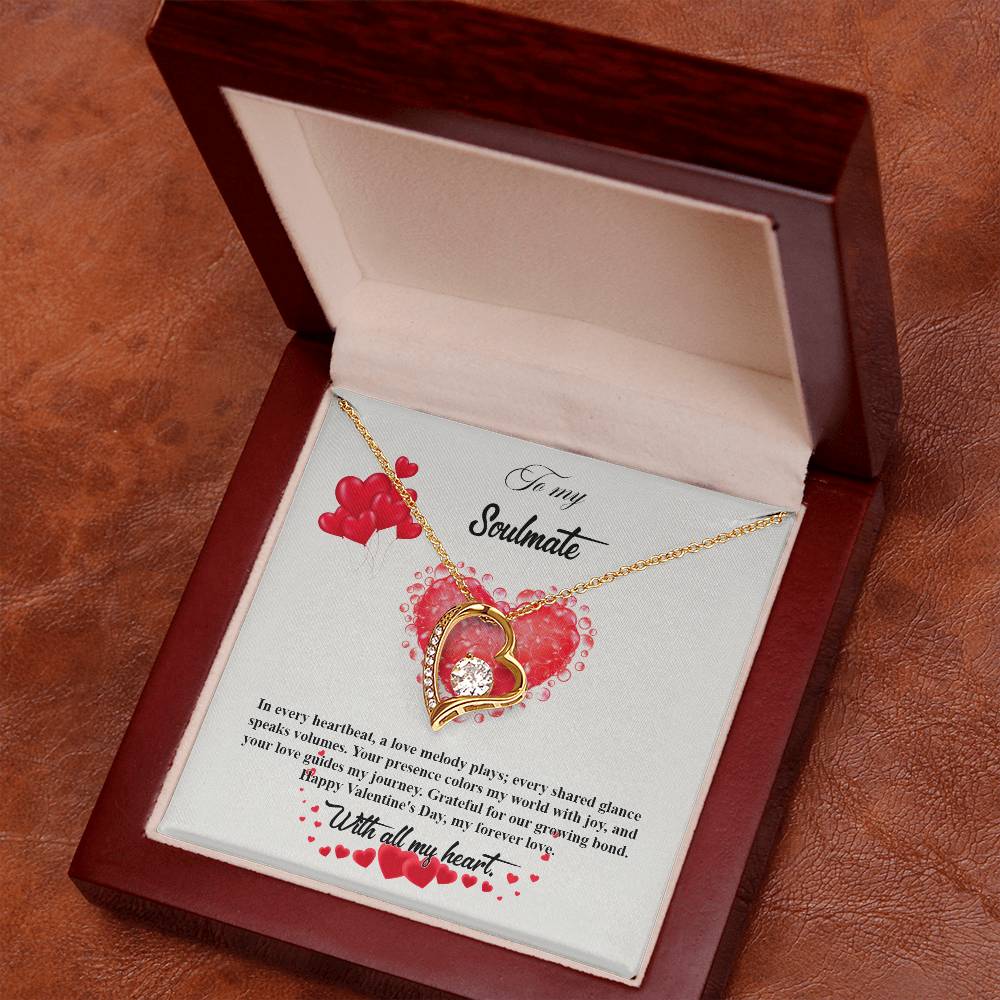 valentine-20b Forever Love Necklace, Gift to My Soulmate with Beautiful Message Card