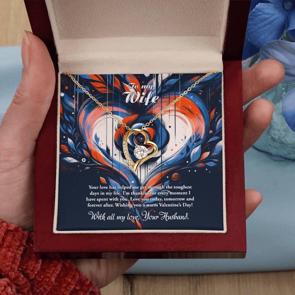 Valentine-st24a Forever Love Necklace, Gift to my Wife with Beautiful Message Card