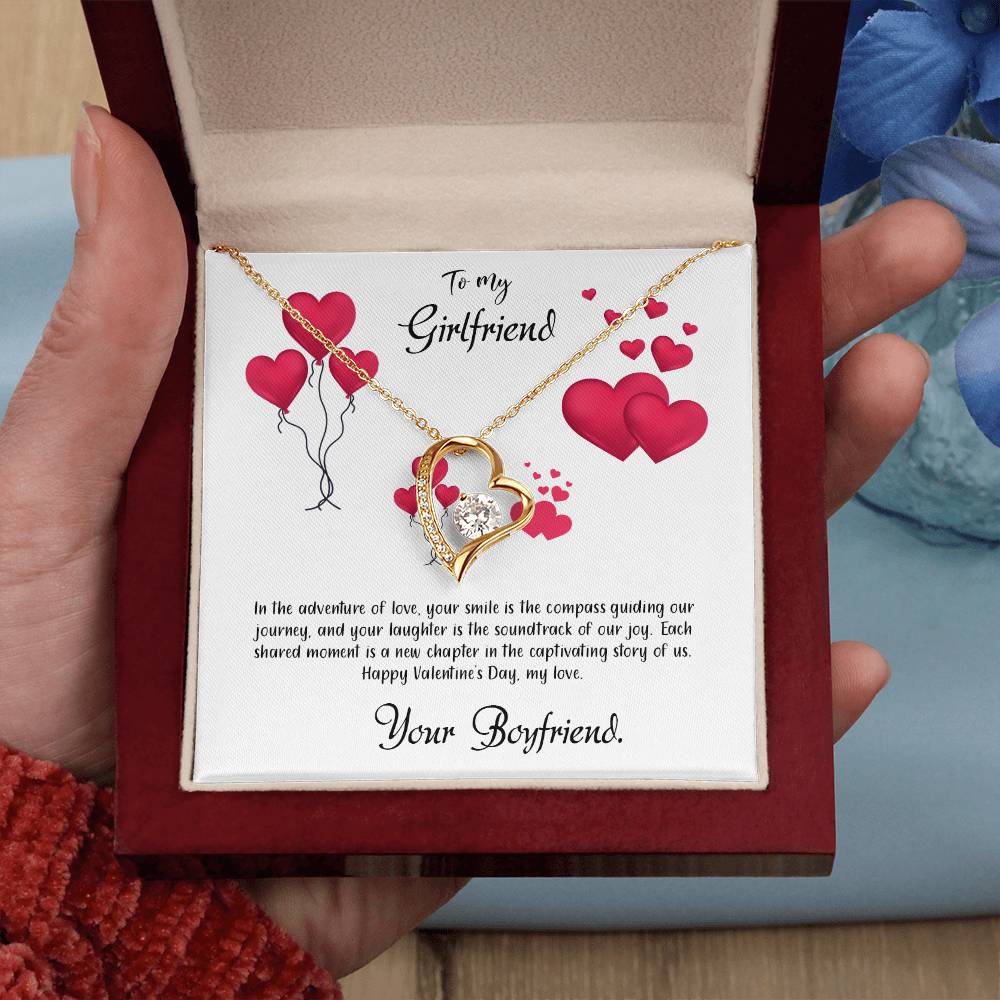 valentine-11c Forever Love Necklace, Gift to my Girlfriend with Beautiful Message Card