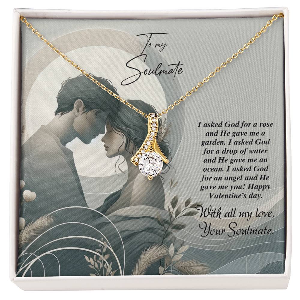 Valentine-st22b Alluring Beauty Necklace, Gift to my Soulmate with Message Card