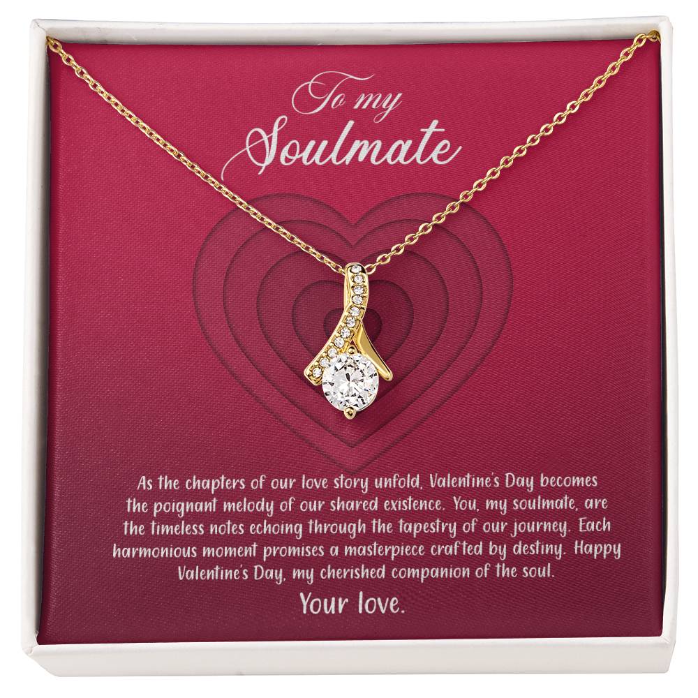 valentine-9b Alluring Beauty Necklace, Gift to my Soulmate with Message Card