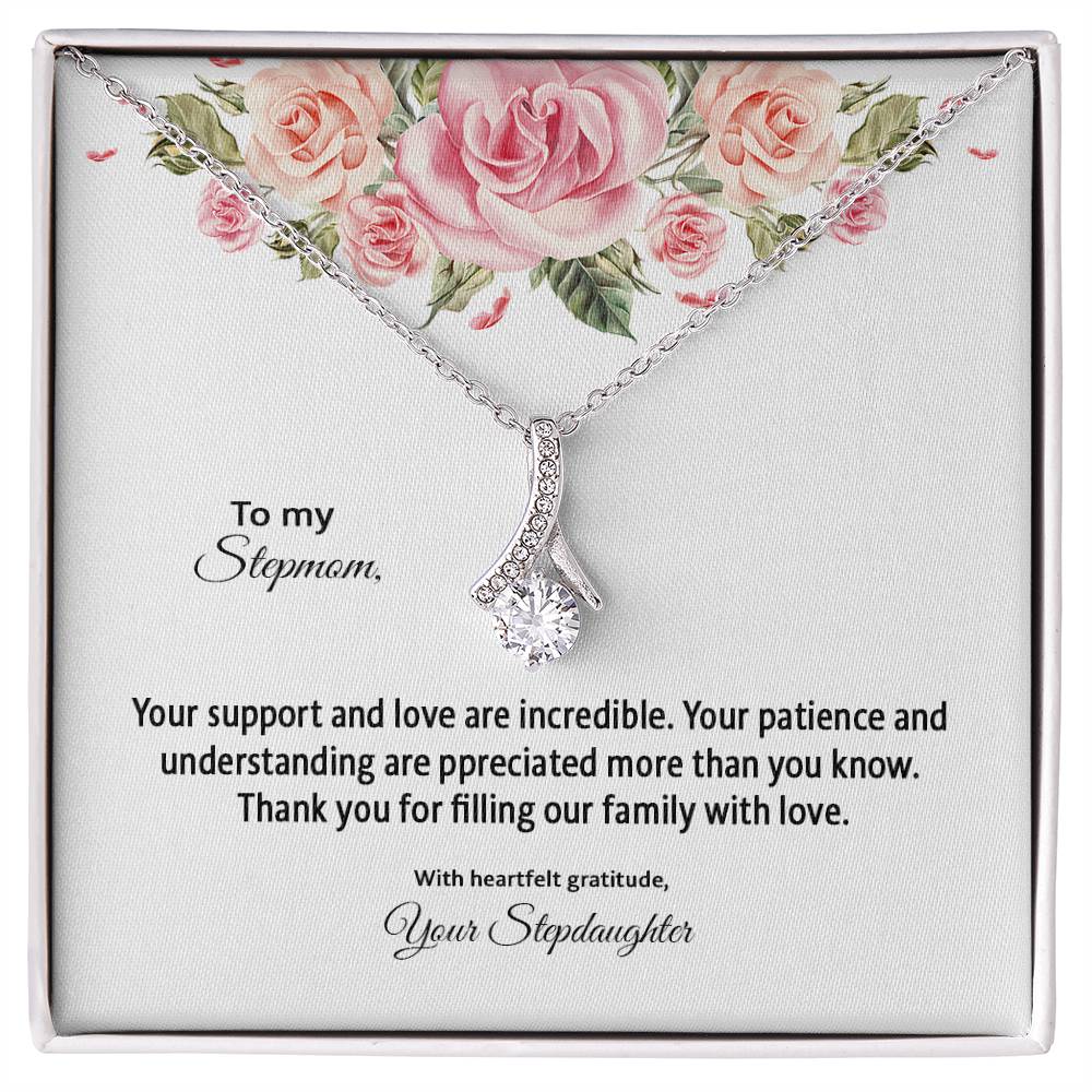 4031d Alluring Beauty Necklace, Gift to my Stepmom with Beautiful Message Card