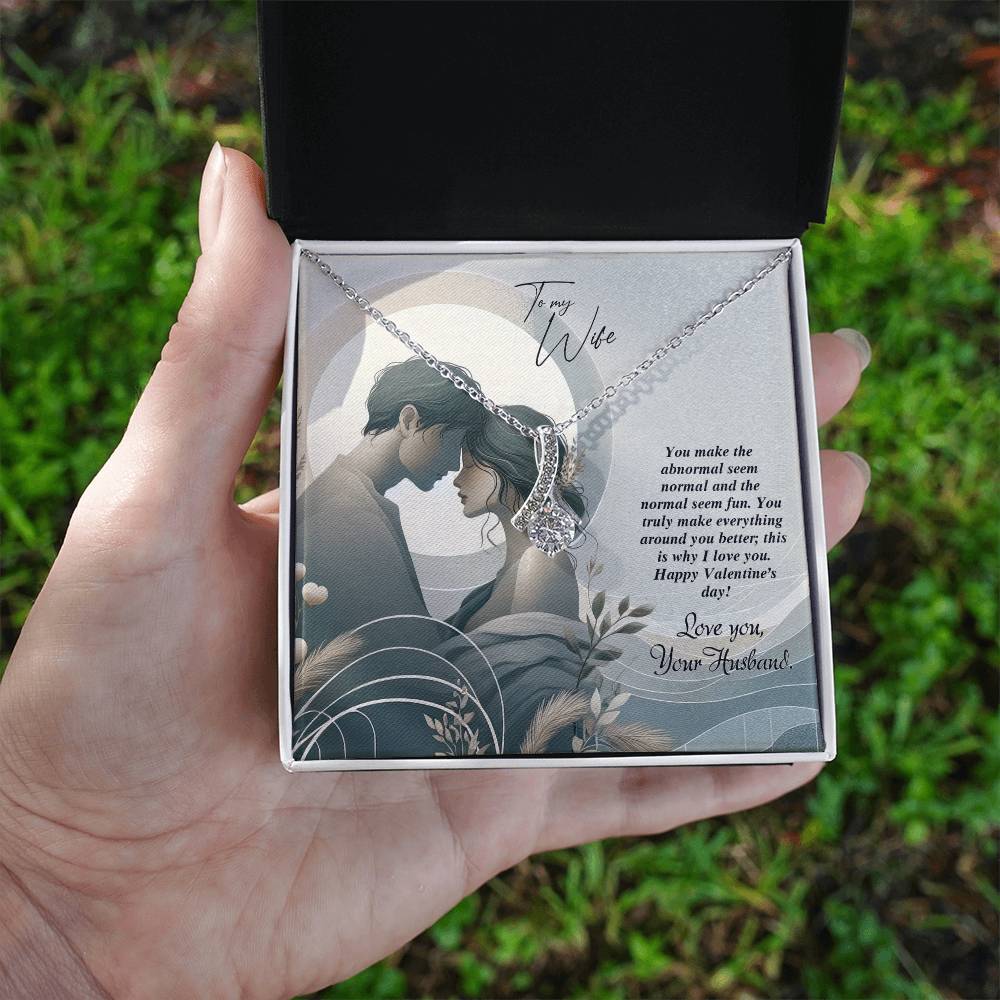 Valentine-st22a Alluring Beauty Necklace, Gift to my Wife with Beautiful Message Card