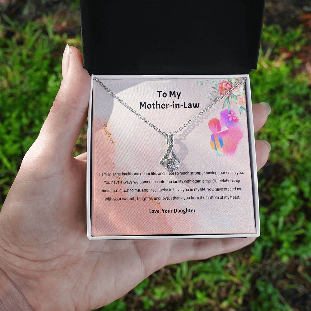 94689b Alluring Beauty Necklace, Gift to my Stepmom with Beautiful Message Card