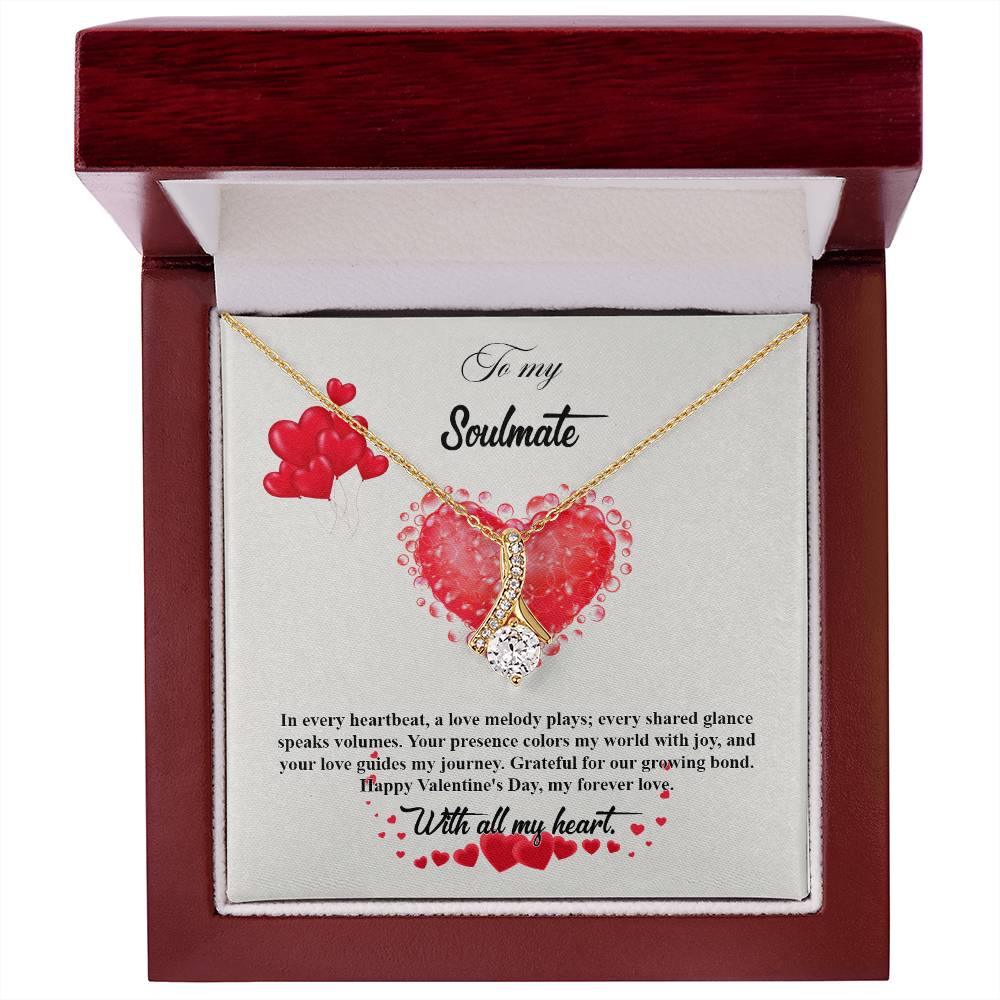valentine-20b Alluring Beauty Necklace, Gift to my Soulmate with Message Card