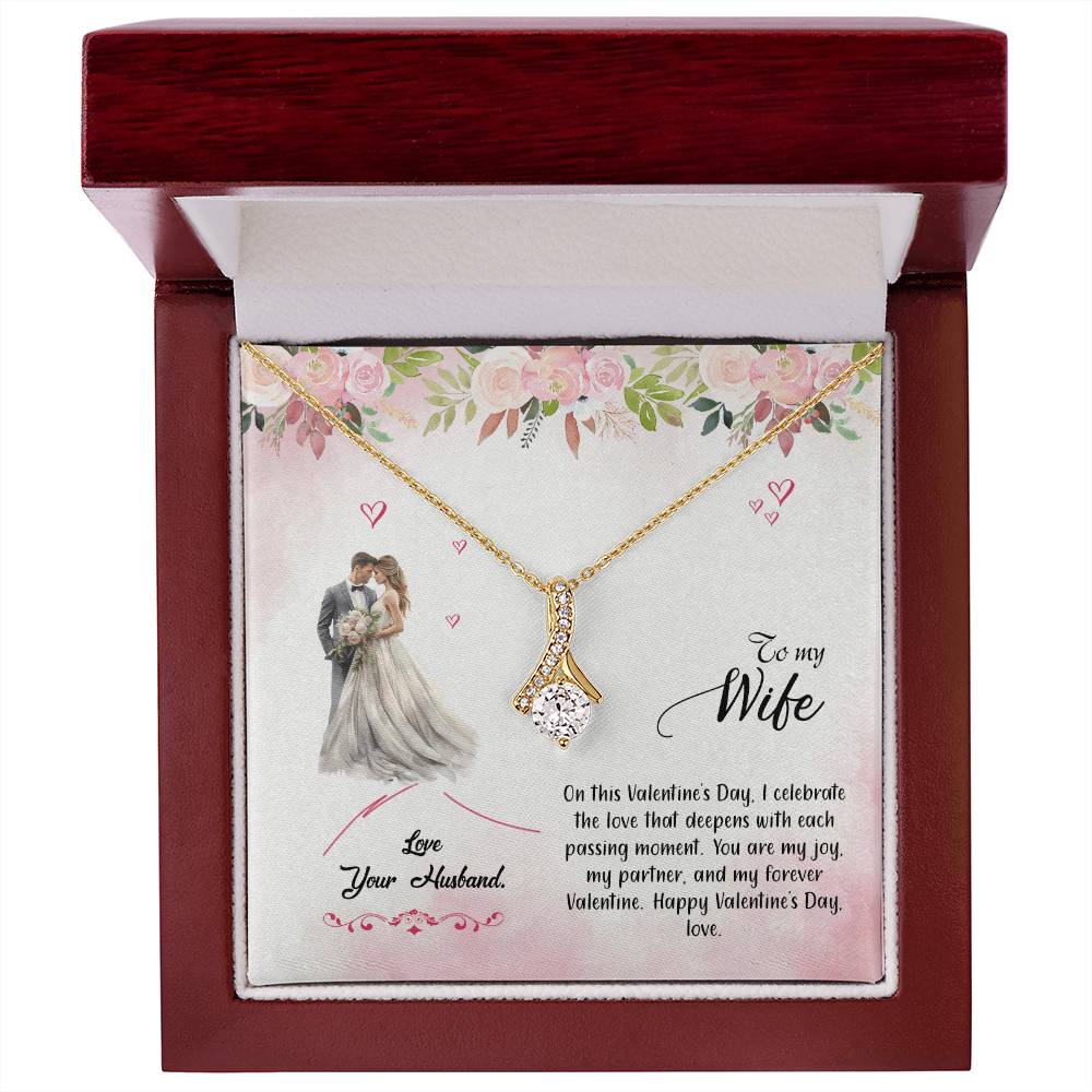 valentine-6a Alluring Beauty Necklace, Gift to my Wife with Beautiful Message Card