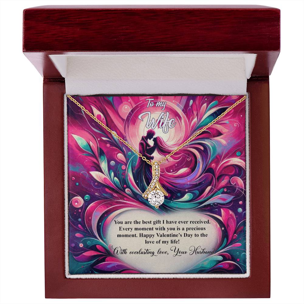 Valentine-st21a Alluring Beauty Necklace, Gift to my Wife with Beautiful Message Card