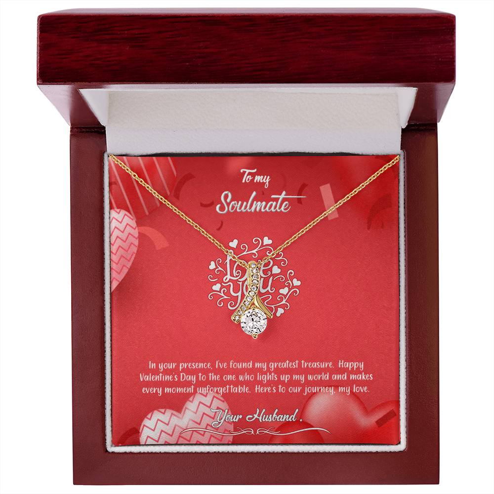 valentine-4b Alluring Beauty Necklace, Gift to my Soulmate with Message Card
