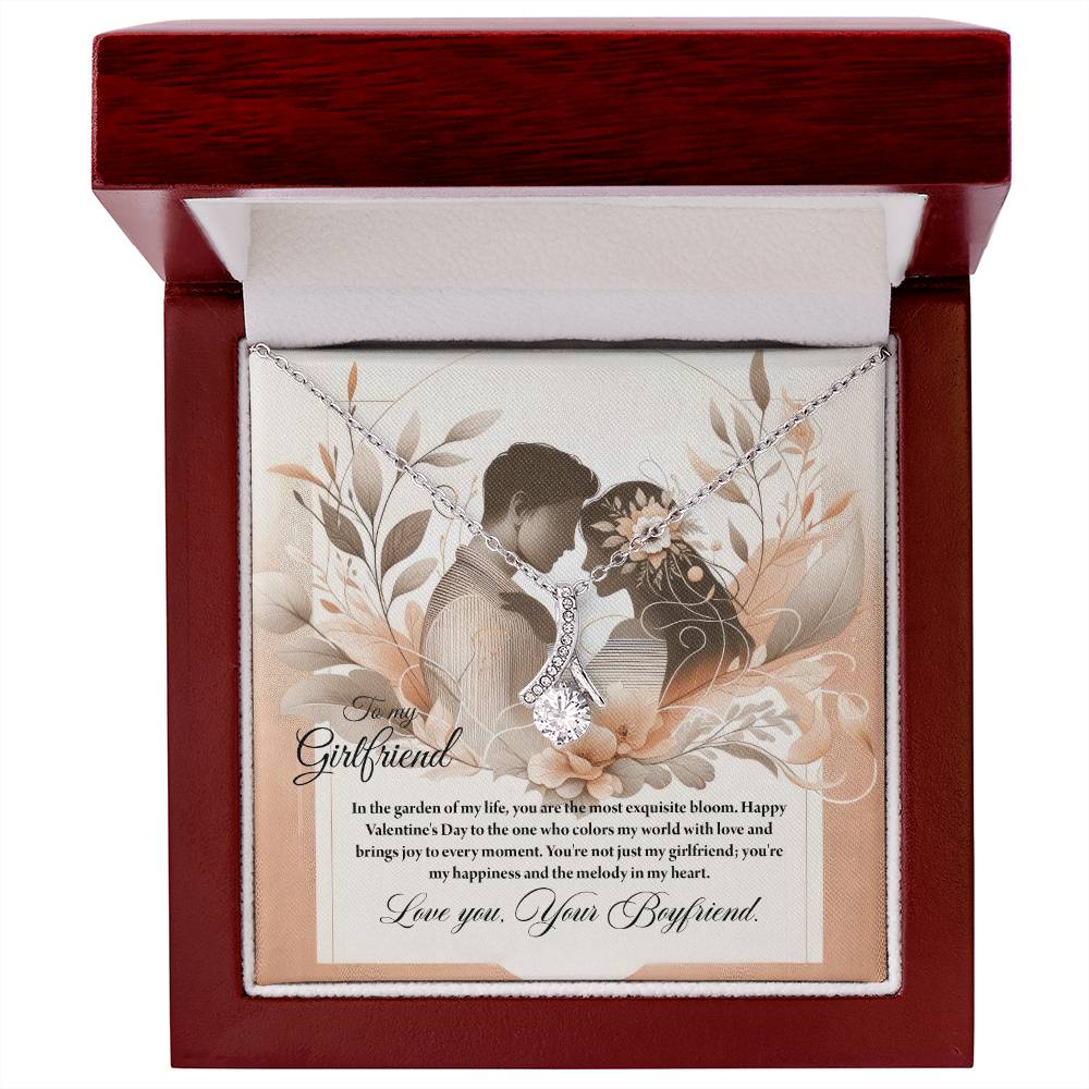 Valentine-st28c Alluring Beauty Necklace, Gift to my Girlfriend with Beautiful Message Card