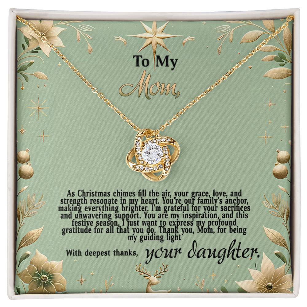 4047b Love Knot Necklace, Gift to my Mom with Beautiful Message Card
