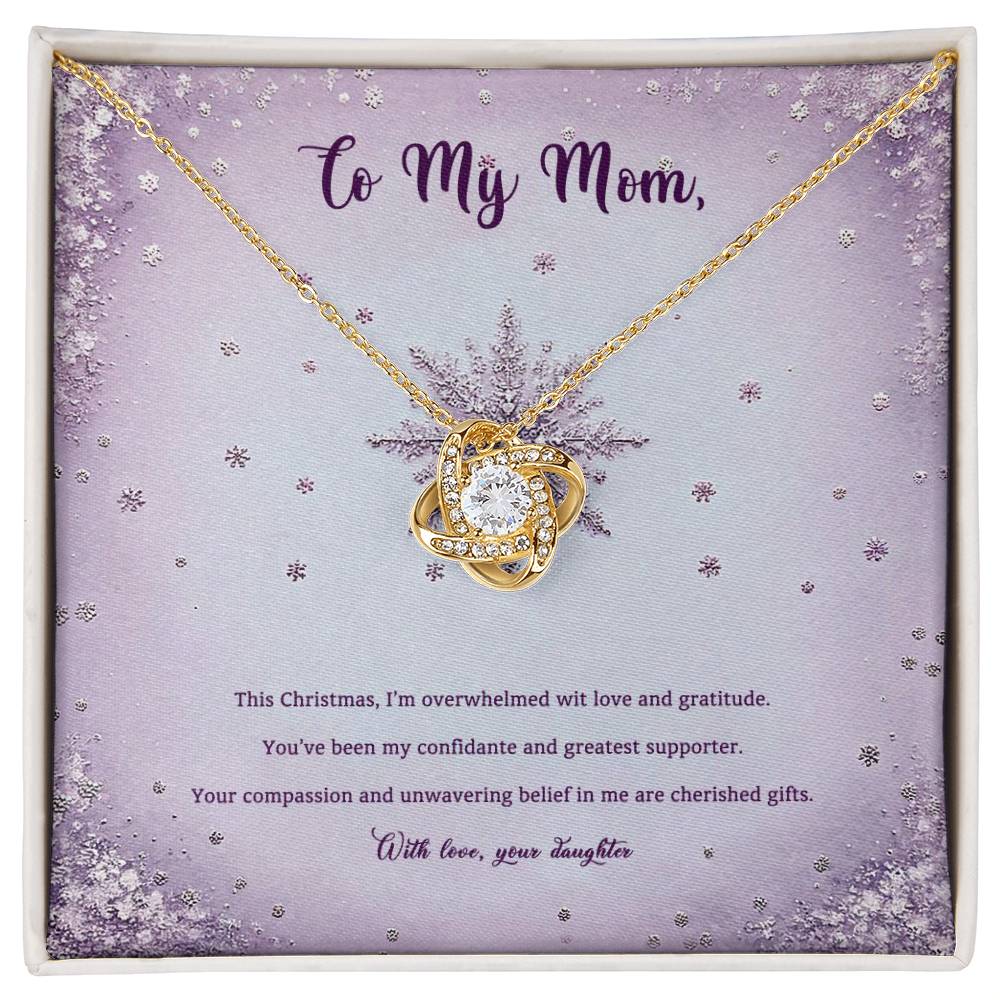 95314b Love Knot Necklace, Gift to my Mom with Beautiful Message Card