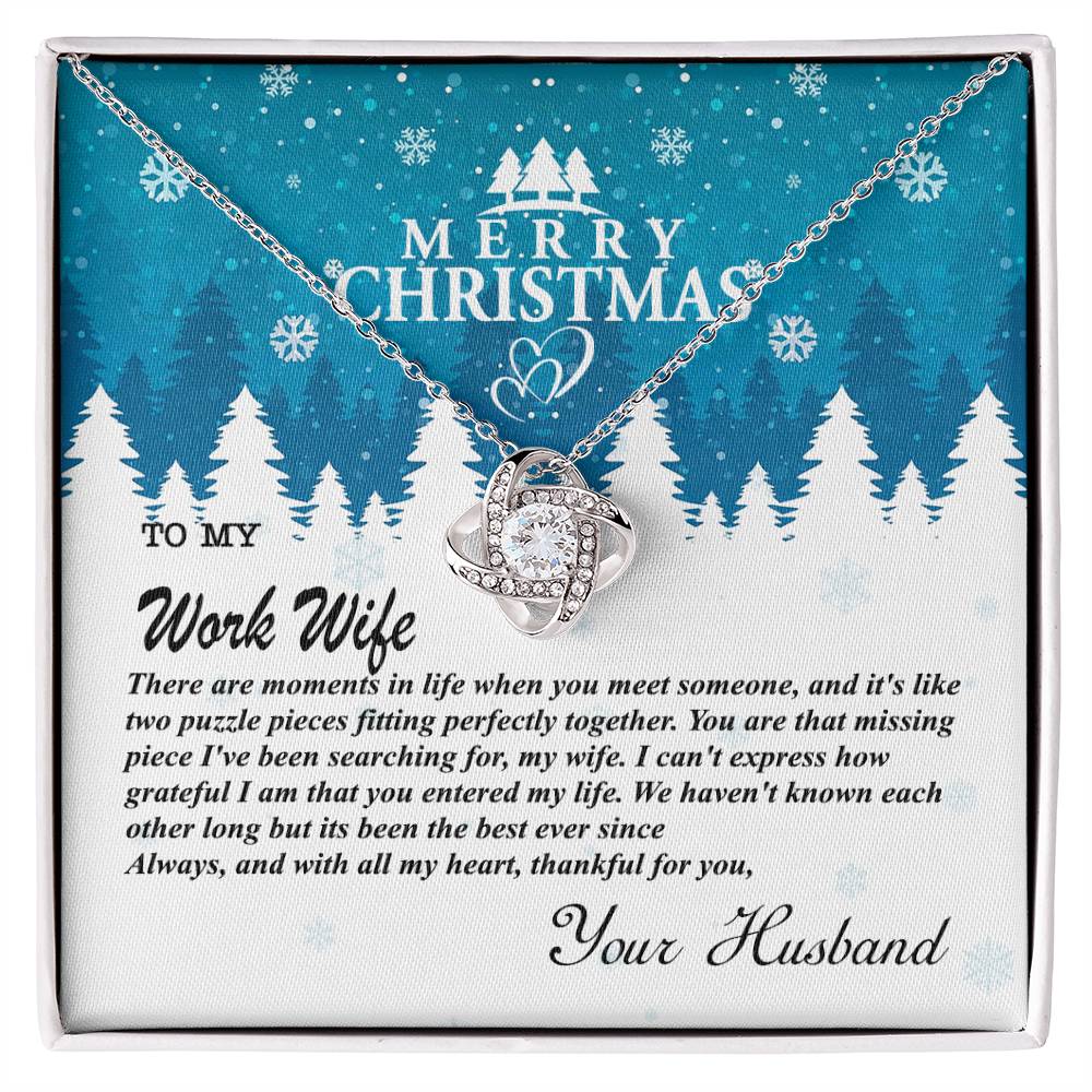 4010b Love Knot Necklace, Gift to my Wife with beautiful Message Card