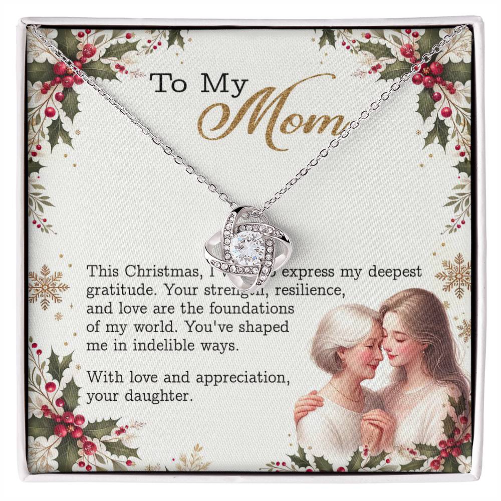 95147a Love Knot Necklace, Gift to my Mom with Beautiful Message Card