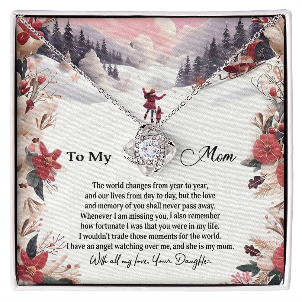 4023a Love Knot Necklace, Gift to my Mom with Beautiful Message Card