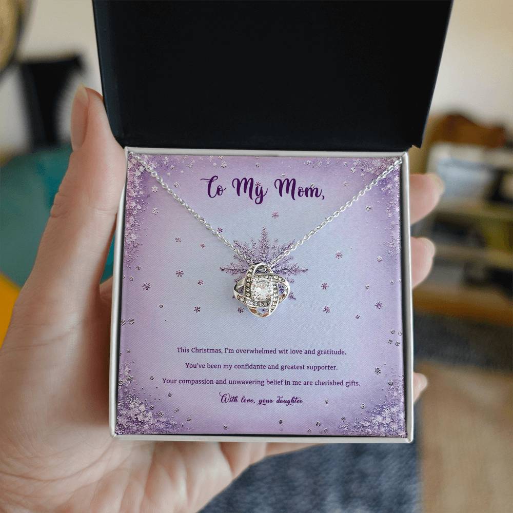 95314b Love Knot Necklace, Gift to my Mom with Beautiful Message Card