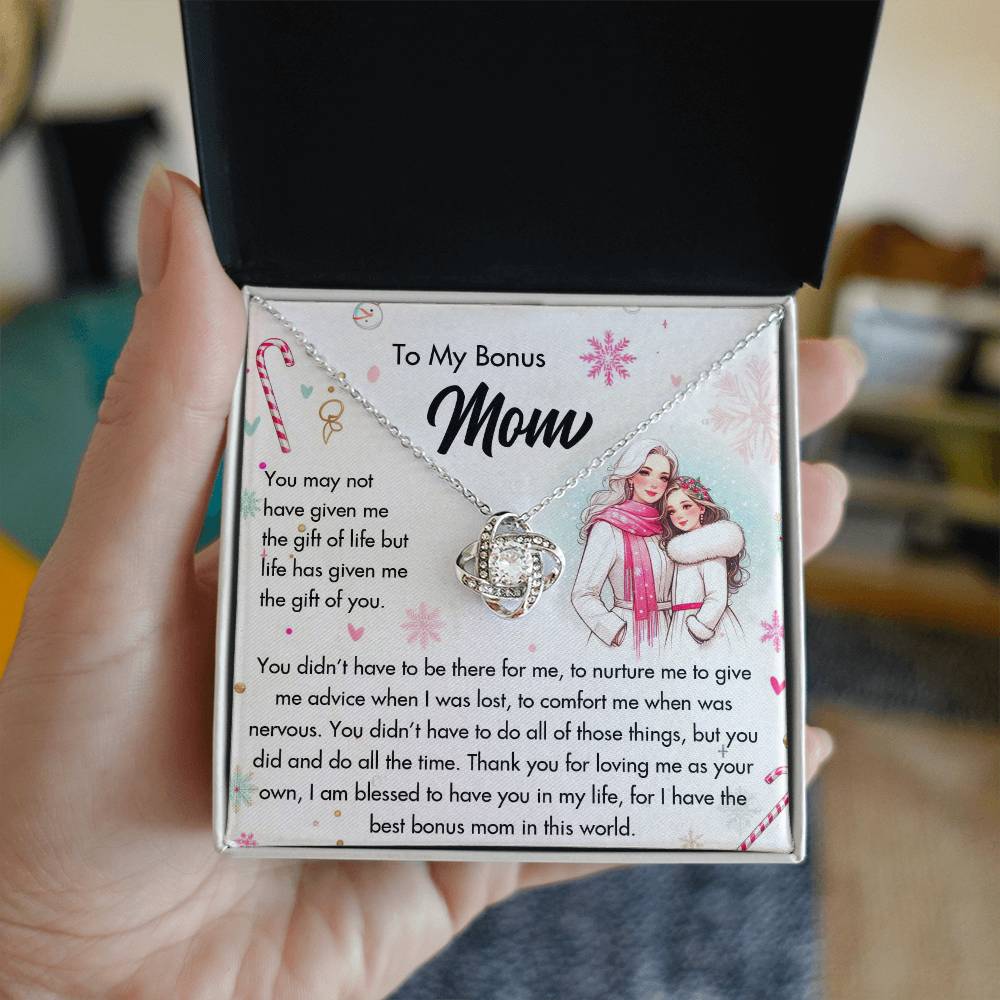 95127c Love Knot Necklace, Gift to my Mom with Beautiful Message Card