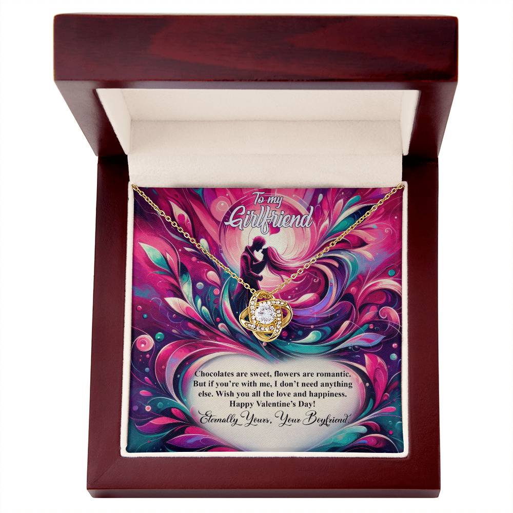 Valentine-st21c Love Knot Necklace, Gift to my Girlfriend with Beautiful Message Card