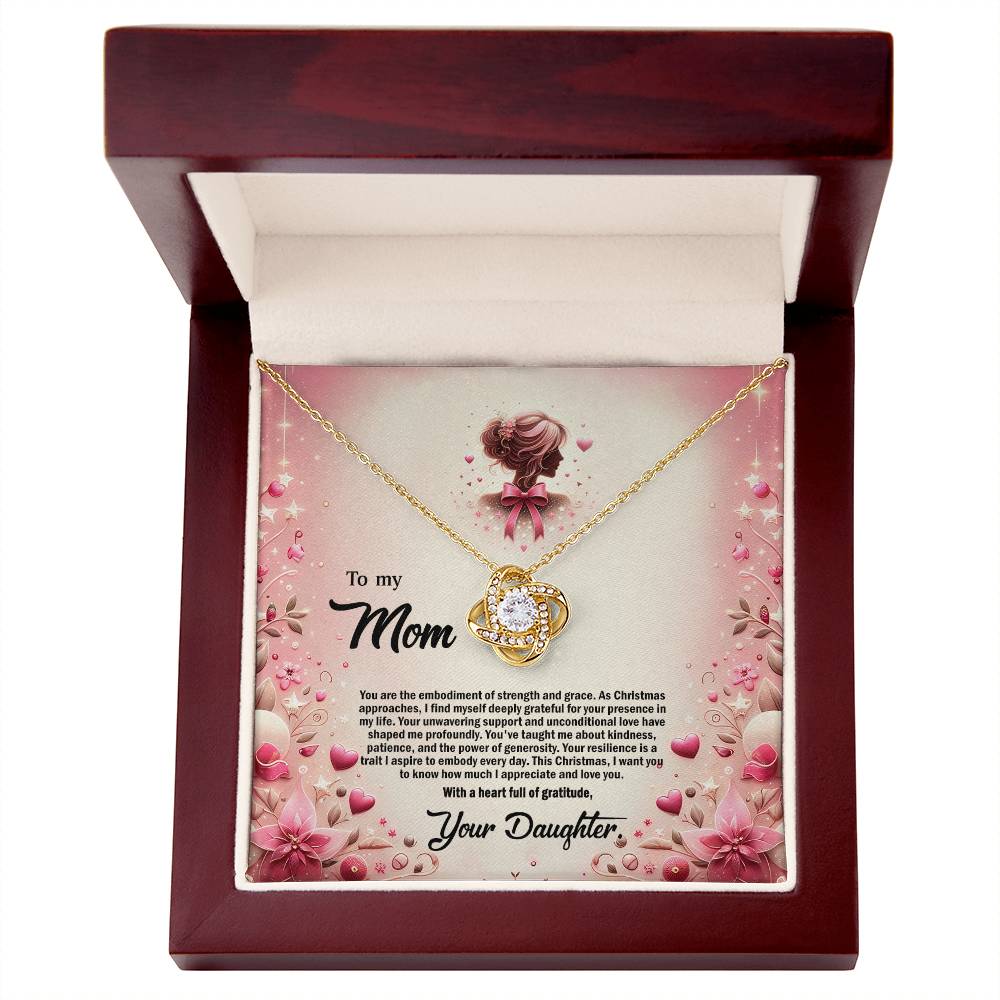4058c Love Knot Necklace, Gift to my Mom with Beautiful Message Card