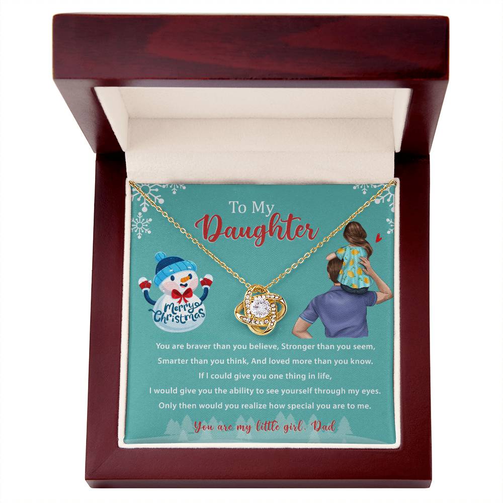 94669c Love Knot Necklace, Gift to my Daughter with Beautiful Message Card