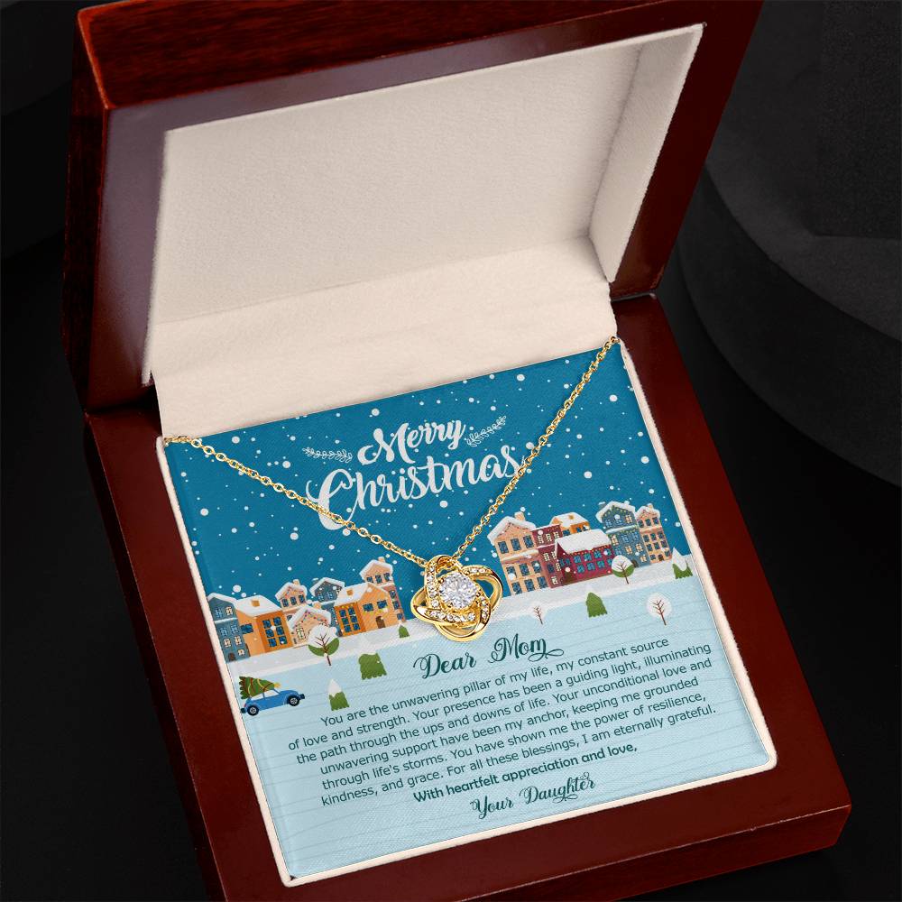 94352b Love Knot Necklace, Gift to my Mom with Beautiful Message Card