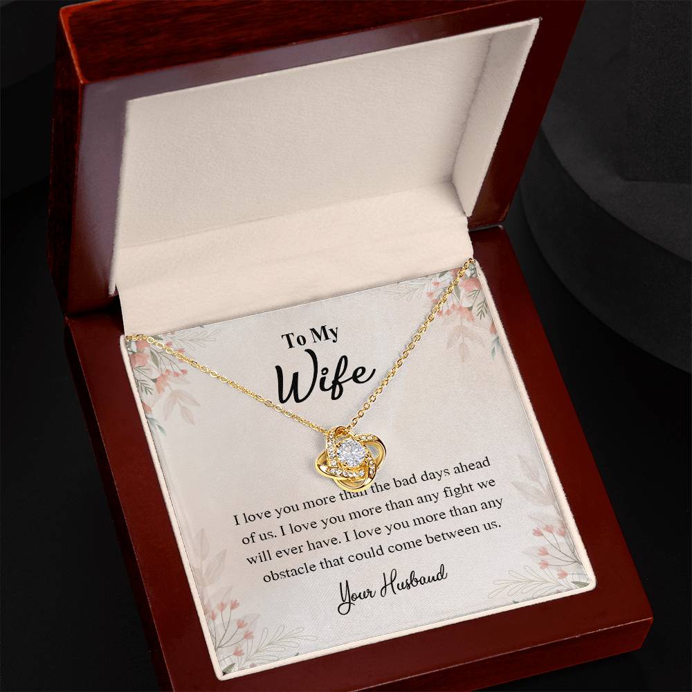 4025a Love Knot Necklace, Gift to my Wife with beautiful Message Card