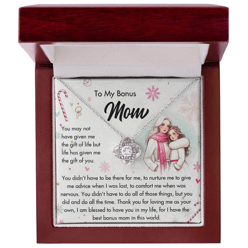 95127c Love Knot Necklace, Gift to my Mom with Beautiful Message Card