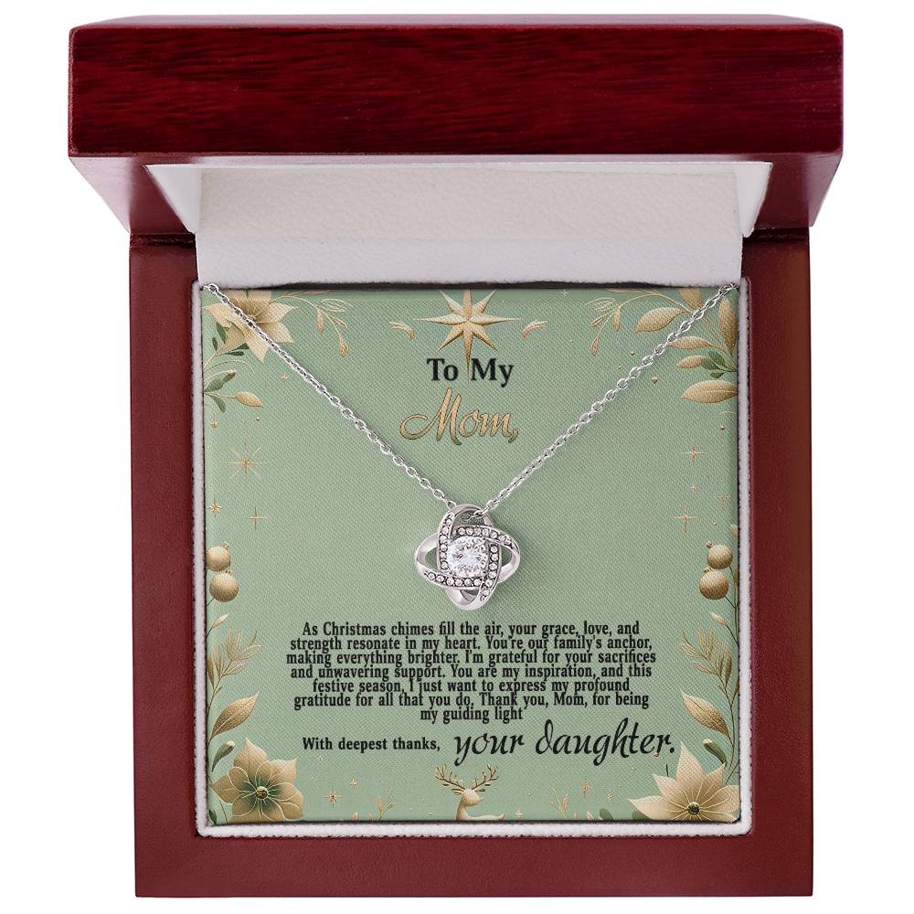 4047b Love Knot Necklace, Gift to my Mom with Beautiful Message Card