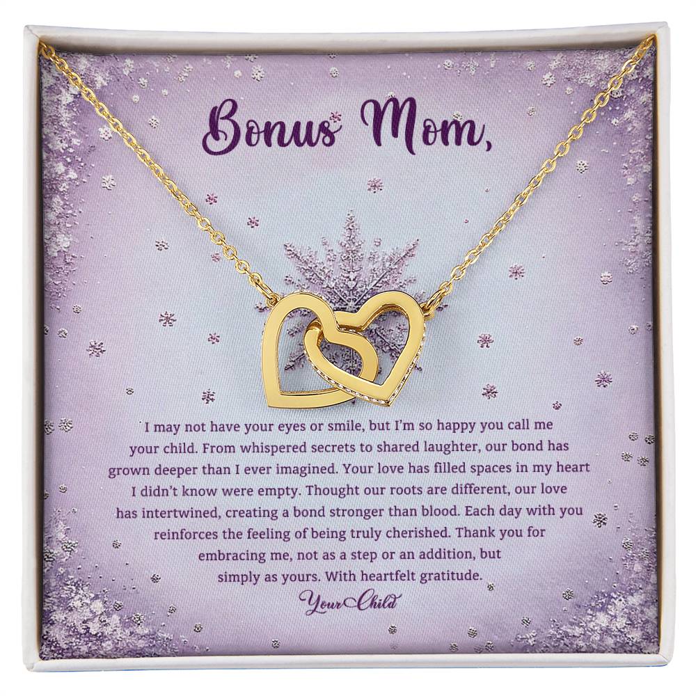 95314 a Interlocking Hearts Necklace, Gift to my Stepmom with Beautiful Message Card