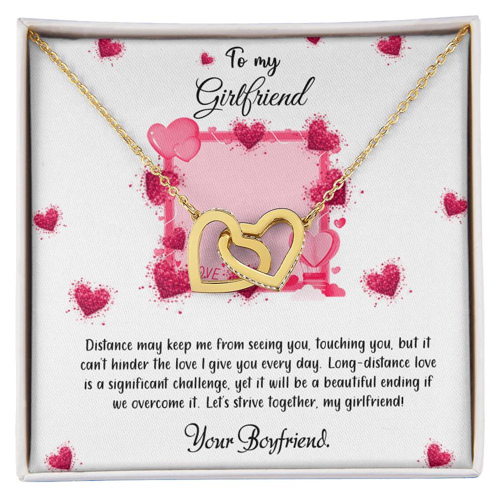 valentine-32d Interlocking Hearts Necklace, Gift to my Future Wife with Beautiful Message Card