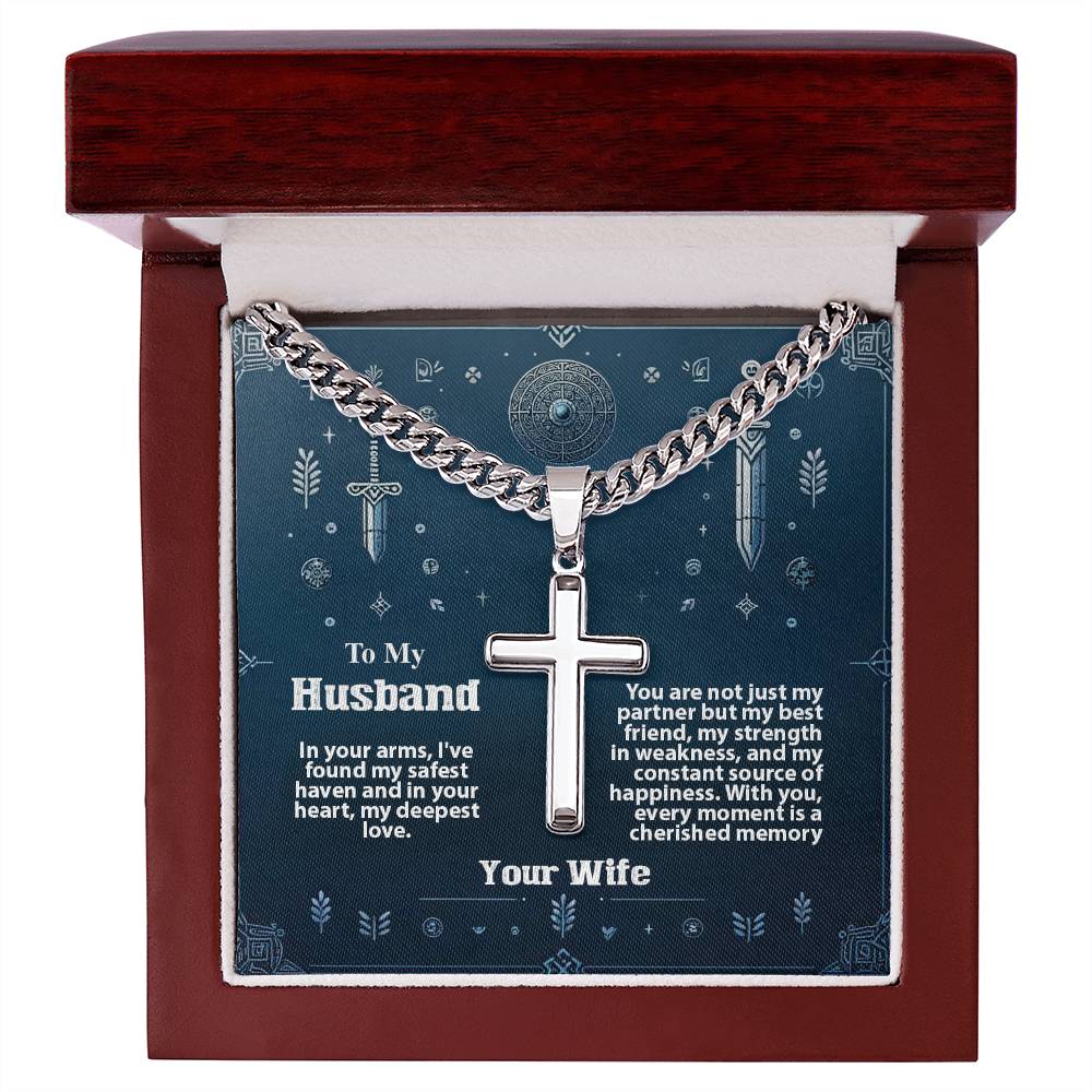 2008b Artisan Cross on Cuban Link chain