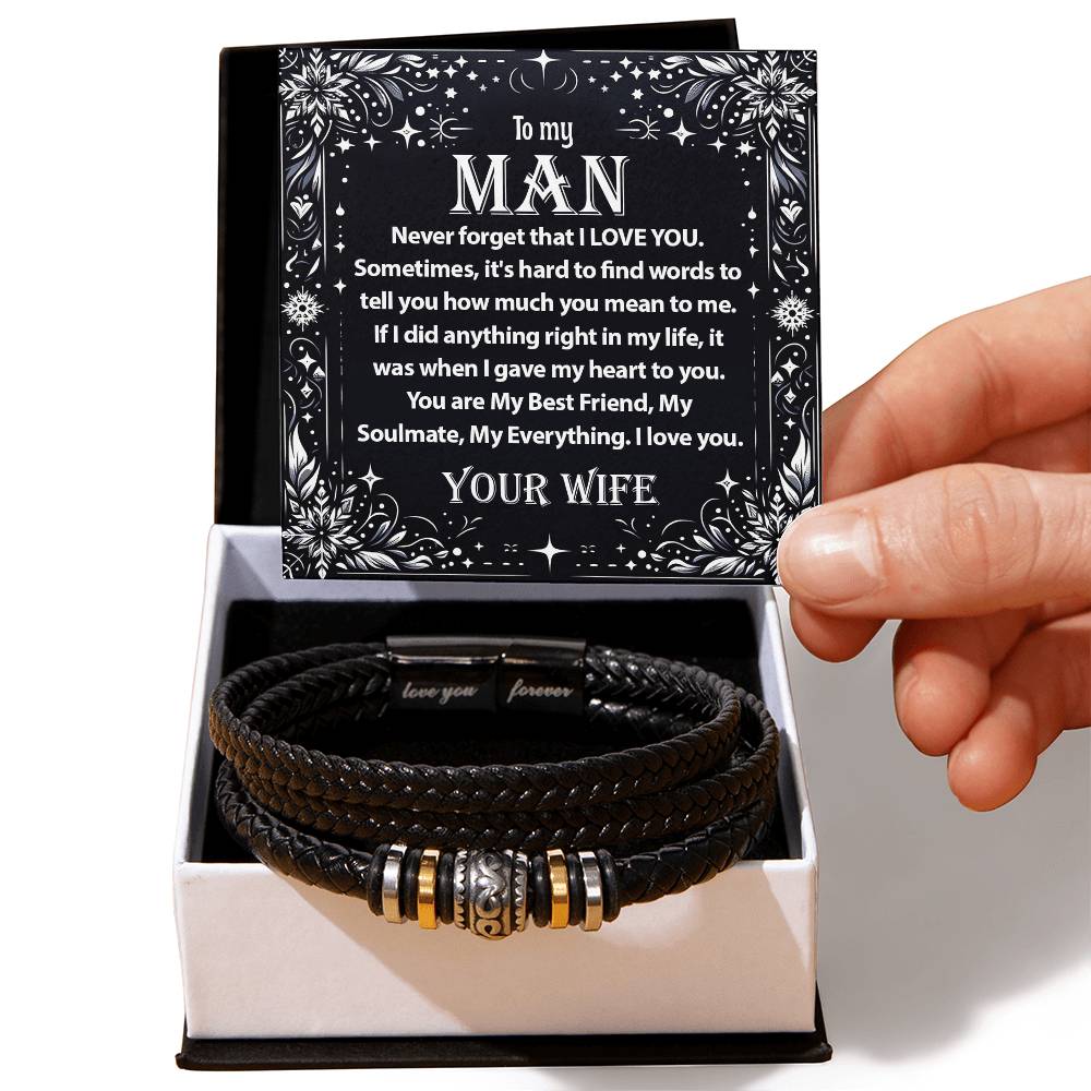 1007c Love you forever Bracelet, Gift To My Husband With Message Card
