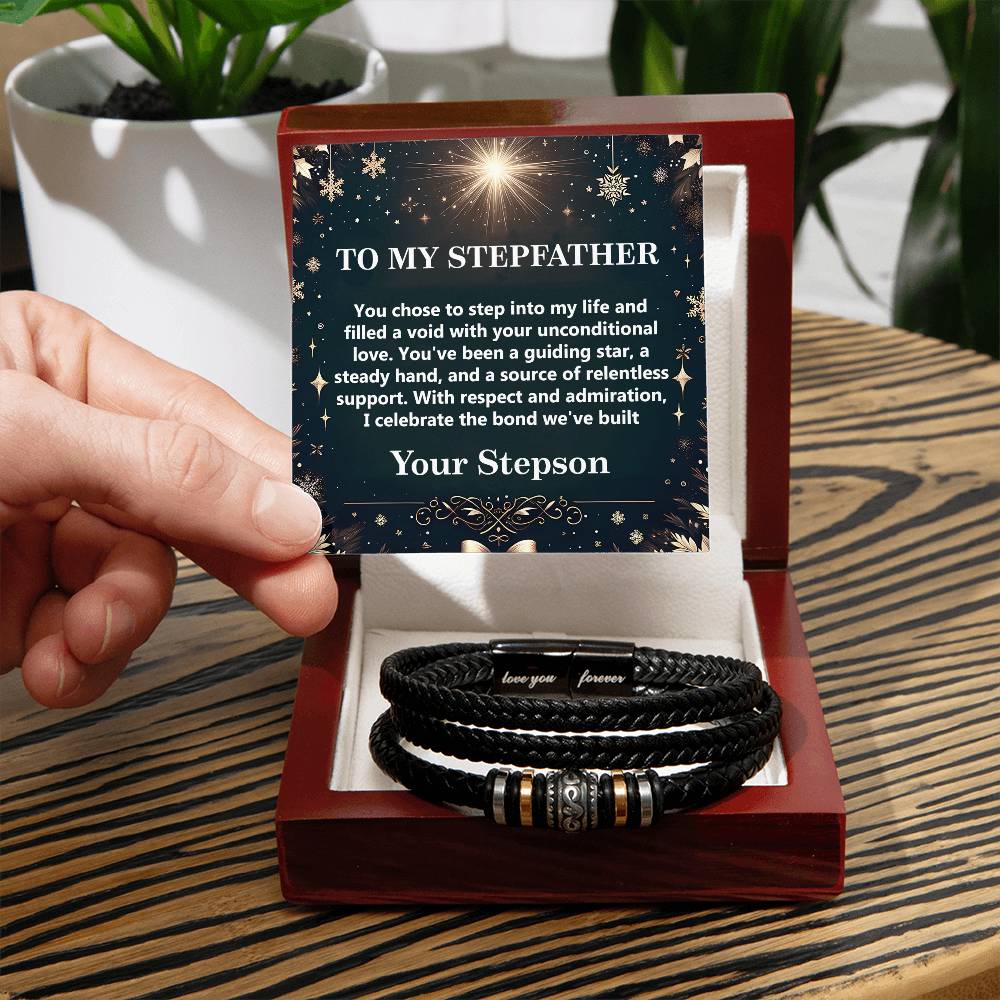 1009b Love you forever Bracelet, Gift to my Stepfather