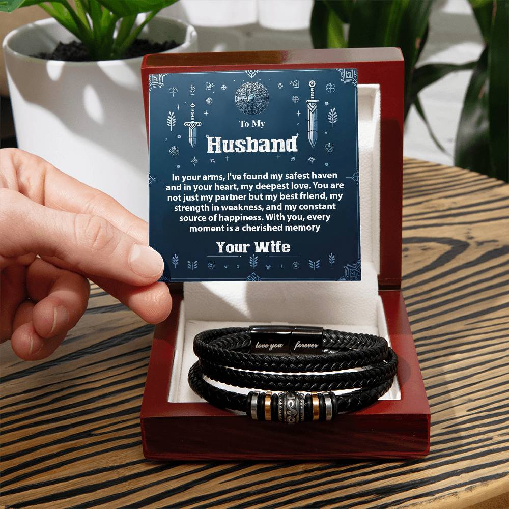 1008b Love you forever Bracelet, Gift To My Husband With Message Card