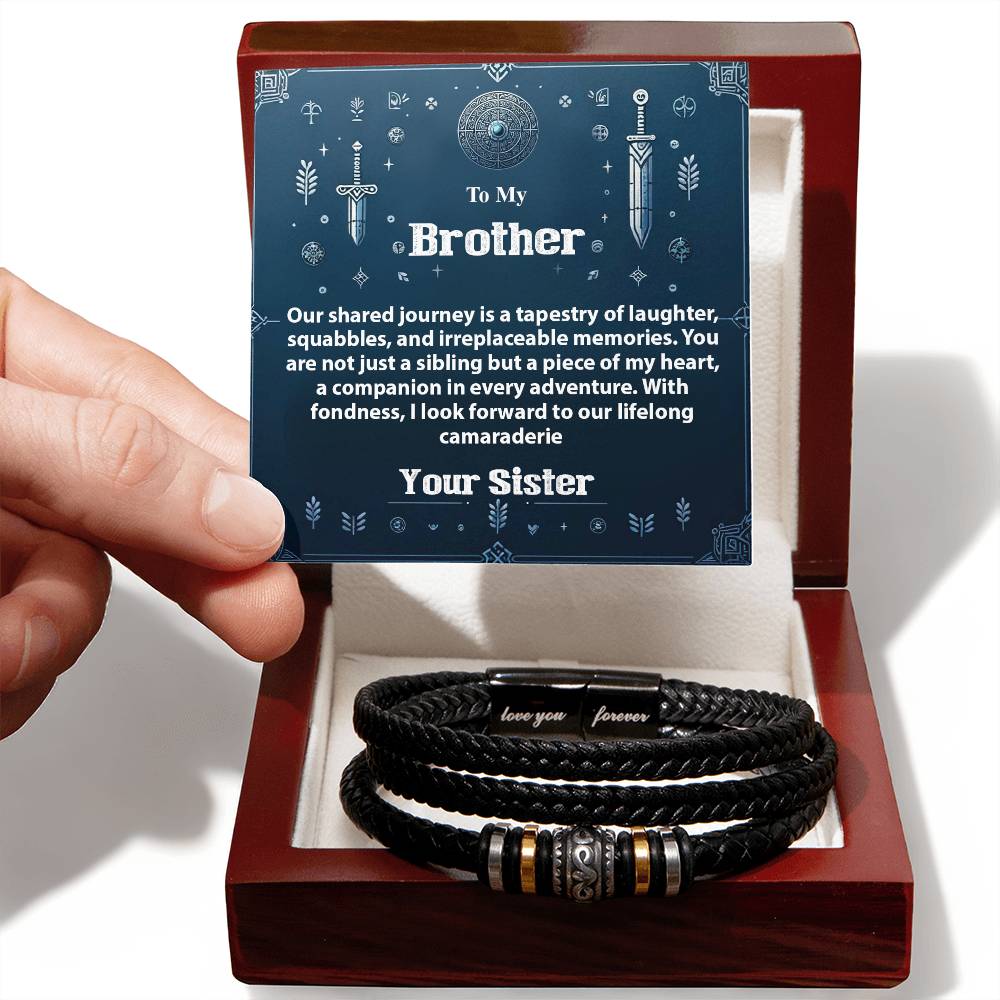 1008c Love you forever Bracelet, Gift To My Brother With Message Card