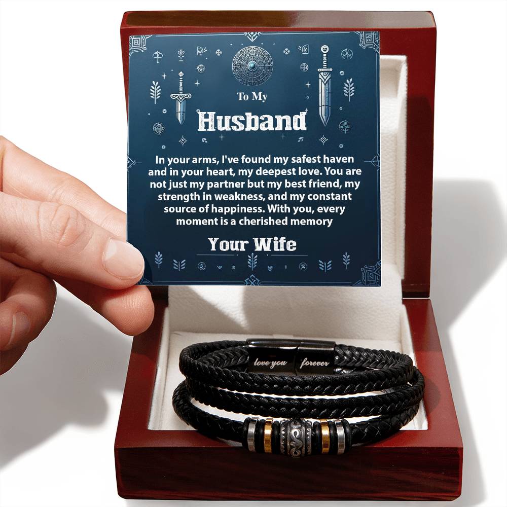 1008b Love you forever Bracelet, Gift To My Husband With Message Card