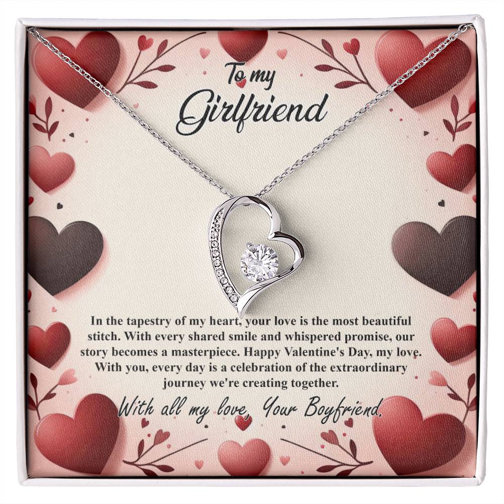 Valentine-st7c Forever Love Necklace, Gift to my Girlfriend with Beautiful Message Card