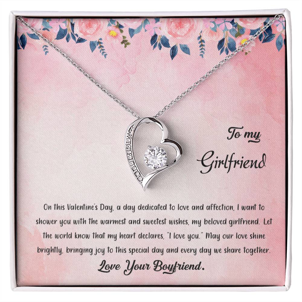 valentine-38c Forever Love Necklace, Gift to my Girlfriend with Beautiful Message Card