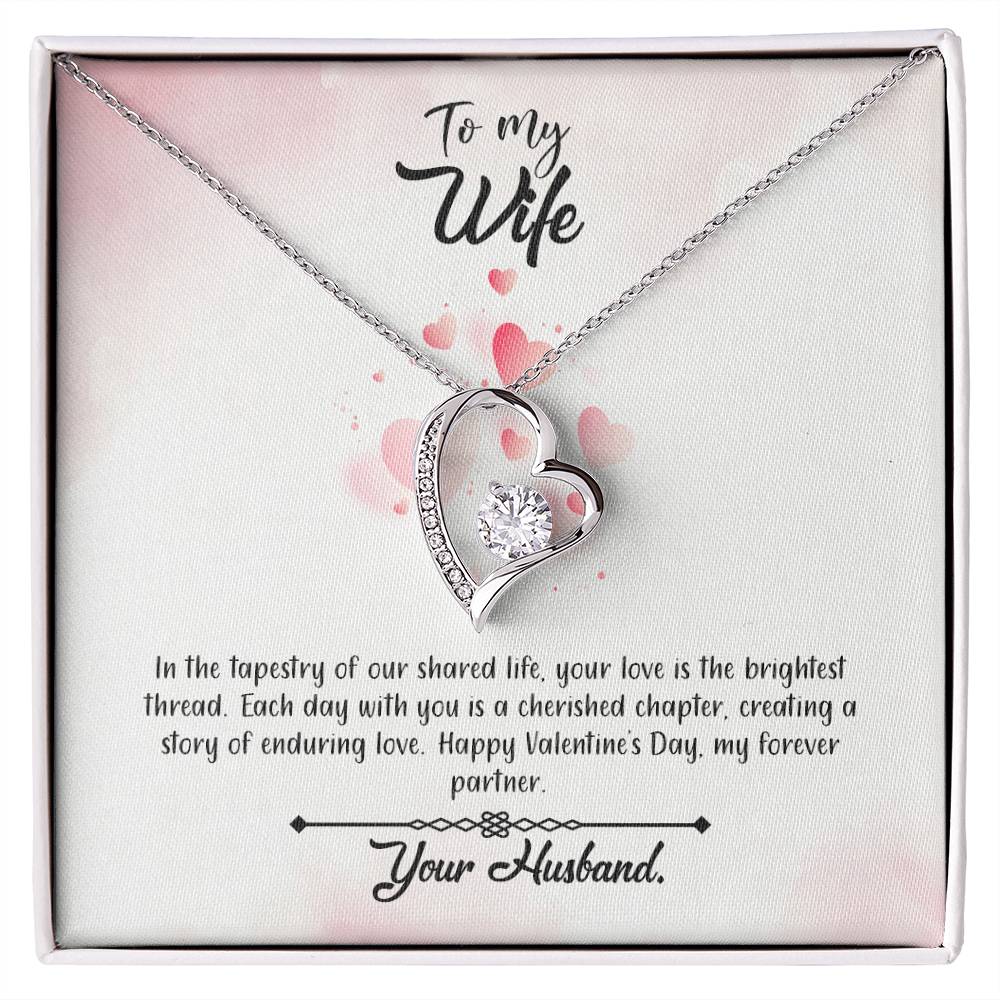 valentine-12a Forever Love Necklace, Gift to my Wife with Beautiful Message Card