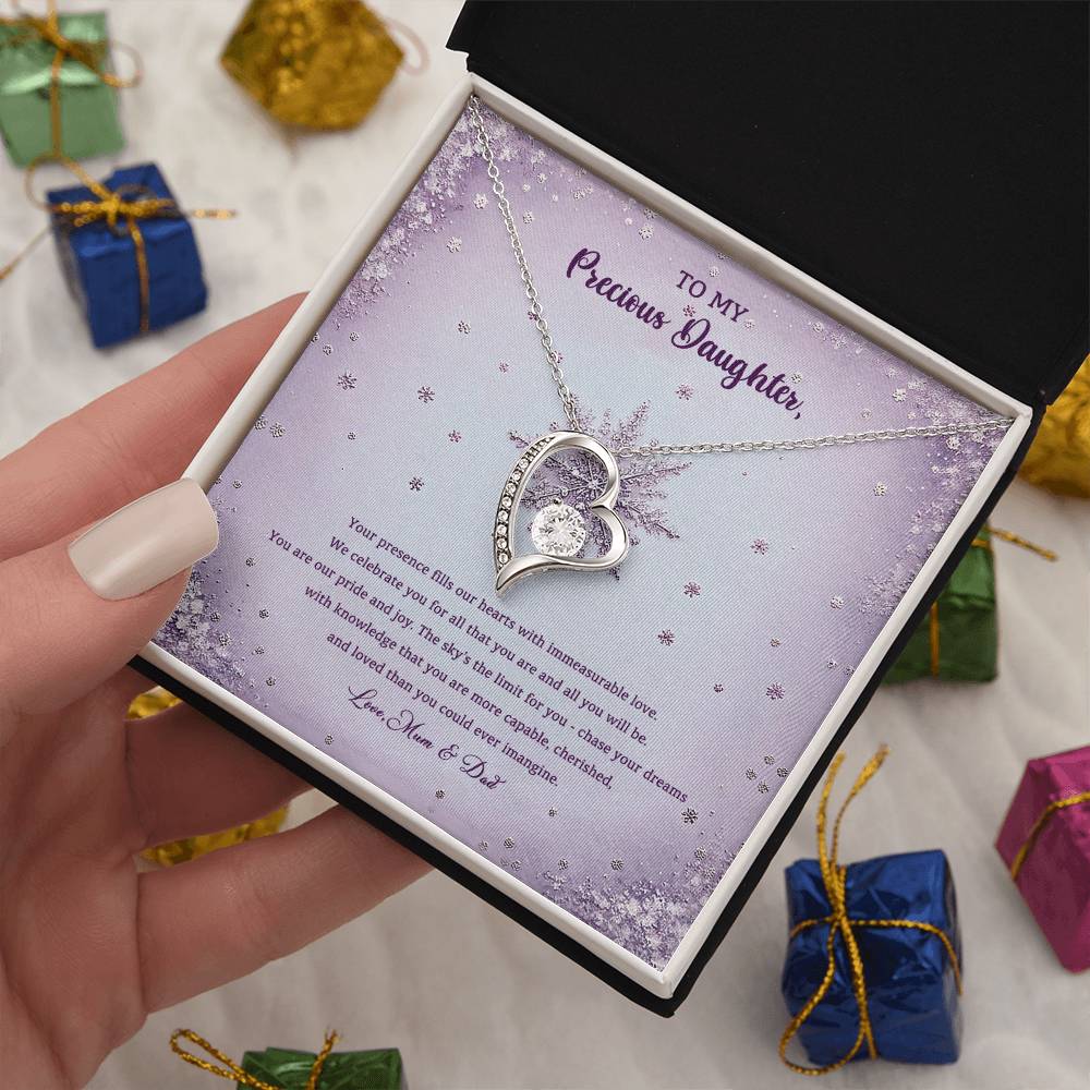 95314-c Forever Love Necklace, Gift to my Daughter with Beautiful Message Card