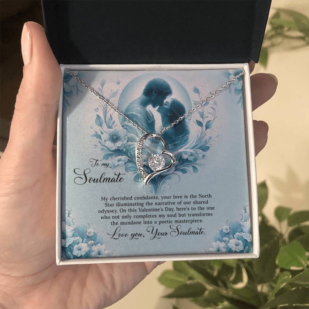 Valentine-st29b Forever Love Necklace, Gift to My Soulmate with Beautiful Message Card