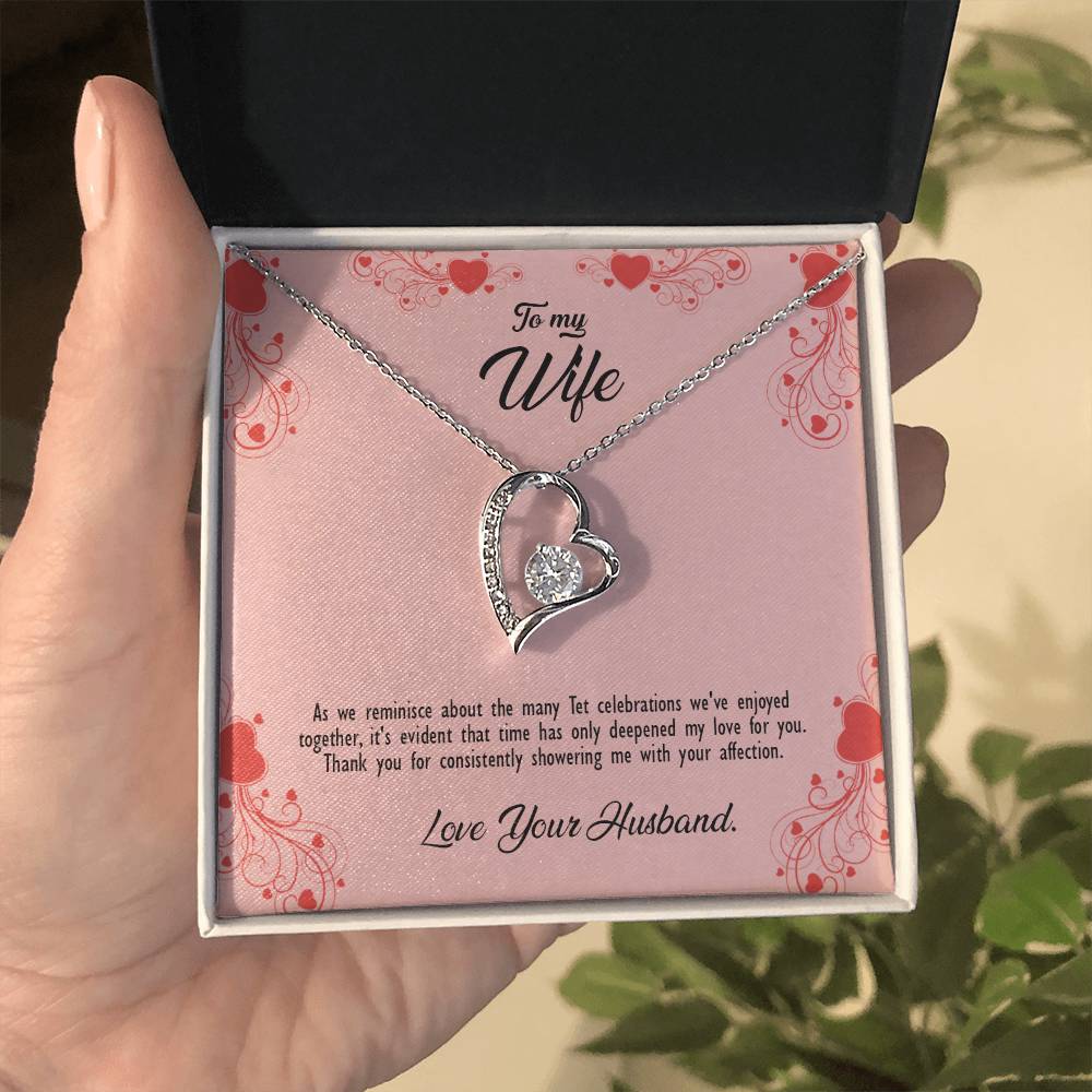 valentine-29a Forever Love Necklace, Gift to my Wife with Beautiful Message Card