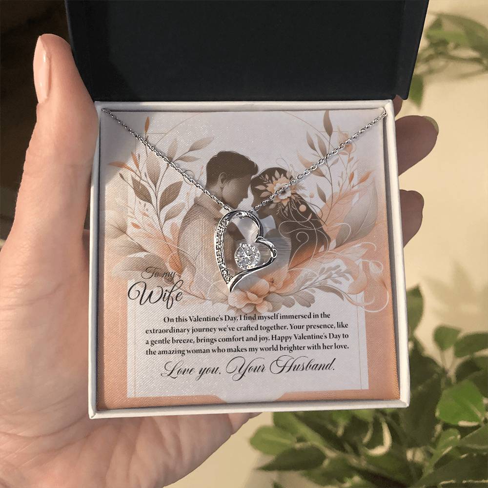 Valentine-st28a Forever Love Necklace, Gift to my Wife with Beautiful Message Card