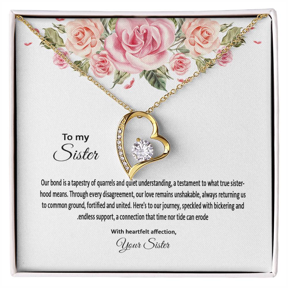 4031c Forever Love Necklace, Gift to my Sister with Beautiful Message Card