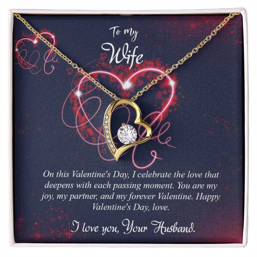 valentine-7a Forever Love Necklace, Gift to my Wife with Beautiful Message Card