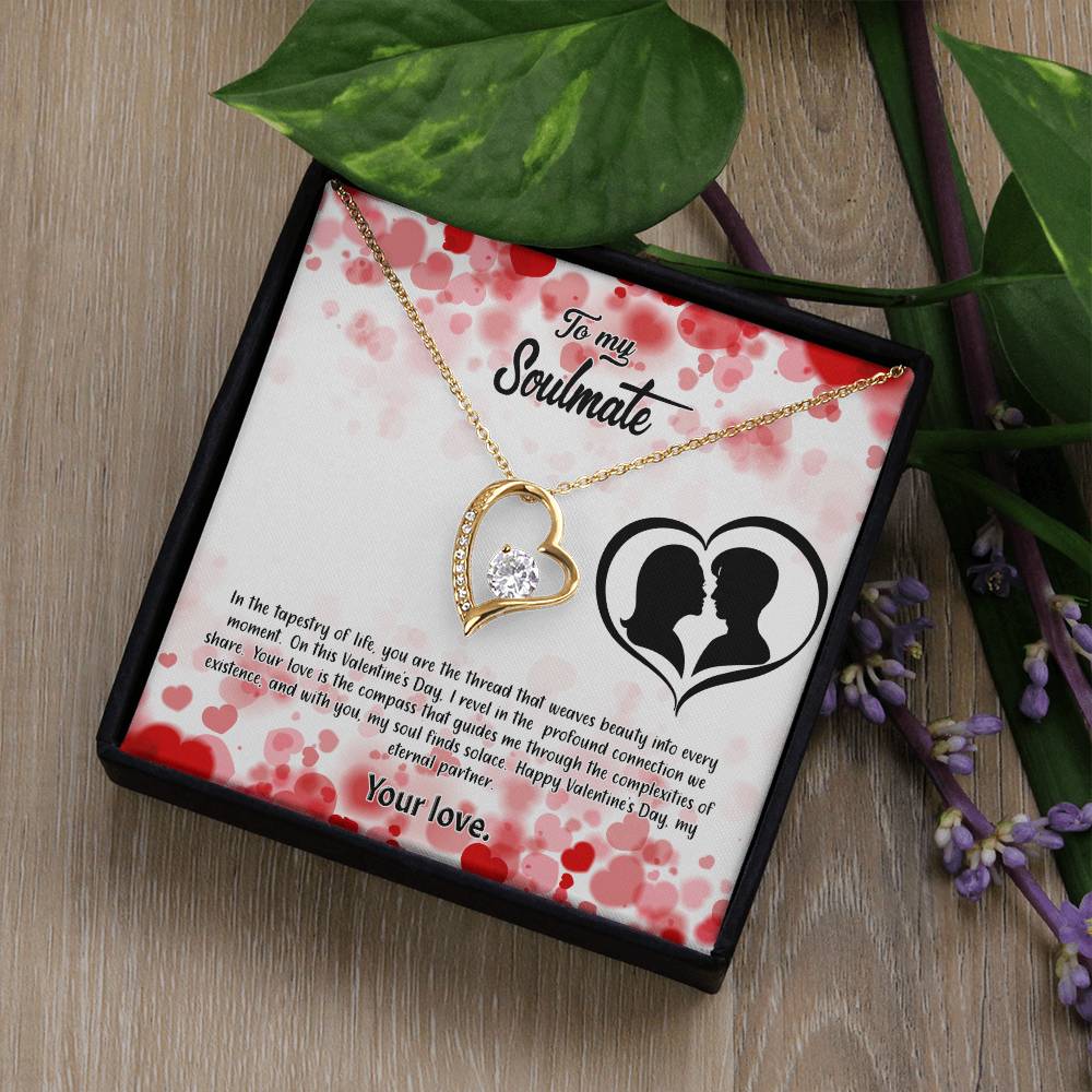 valentine-36b Forever Love Necklace, Gift to My Soulmate with Beautiful Message Card