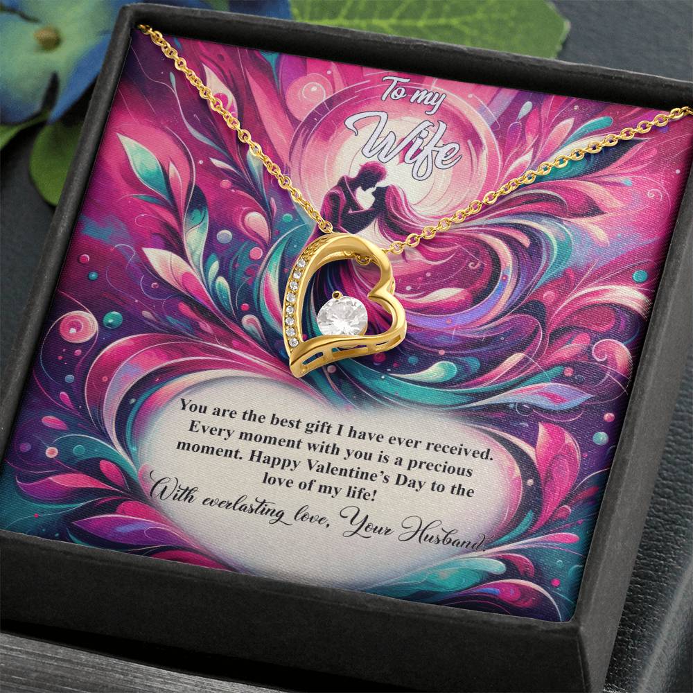 Valentine-st21a Forever Love Necklace, Gift to my Wife with Beautiful Message Card