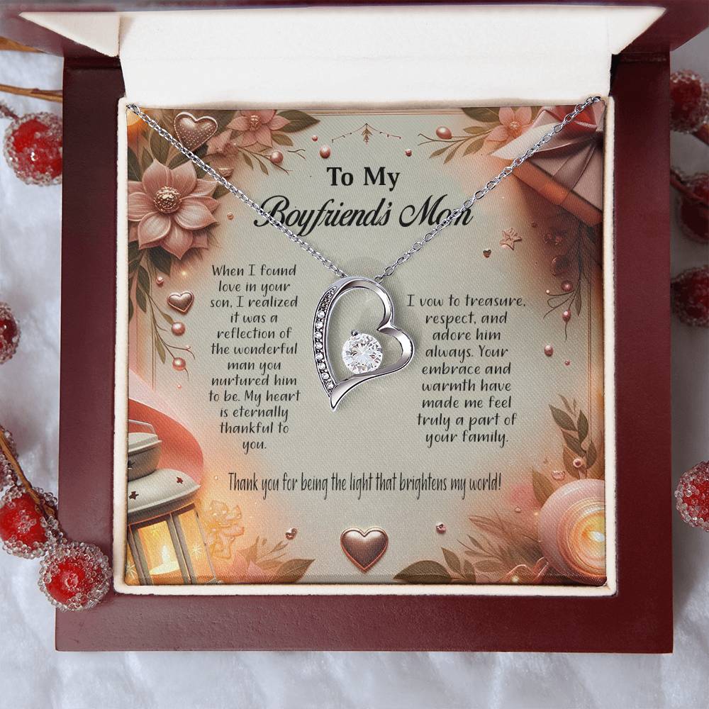 4044a Forever Love Necklace, Gift to my Boyfriend's Mom with Beautiful Message Card